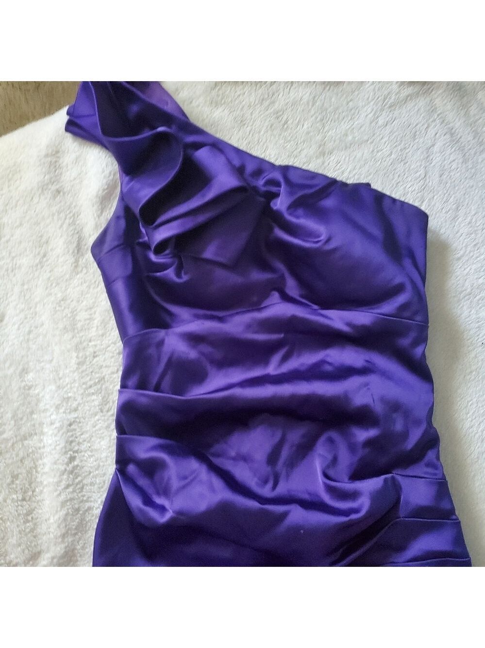 Cache One Shoulder Ruffle Dress Purple - Picture 4 of 7